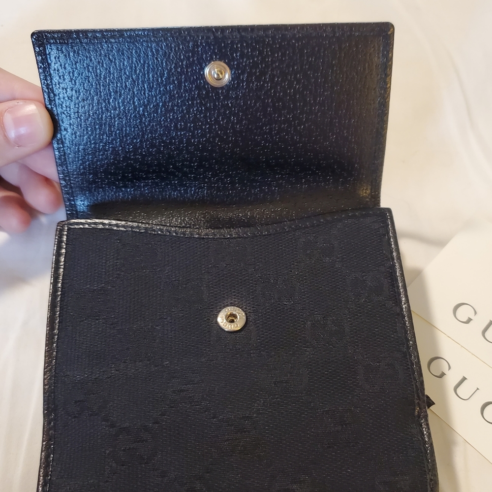 Gucci Jackie Black Canvas Bifold Wallet - Picture 12 of 14